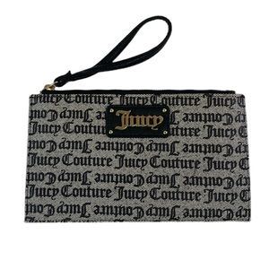 Juicy Couture Gothic Status Black Furget Me Not Wristlet Clutch Bag